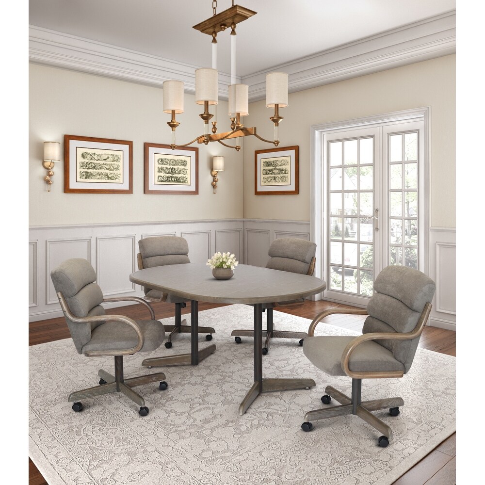 Kitchen table set with rolling sales chairs